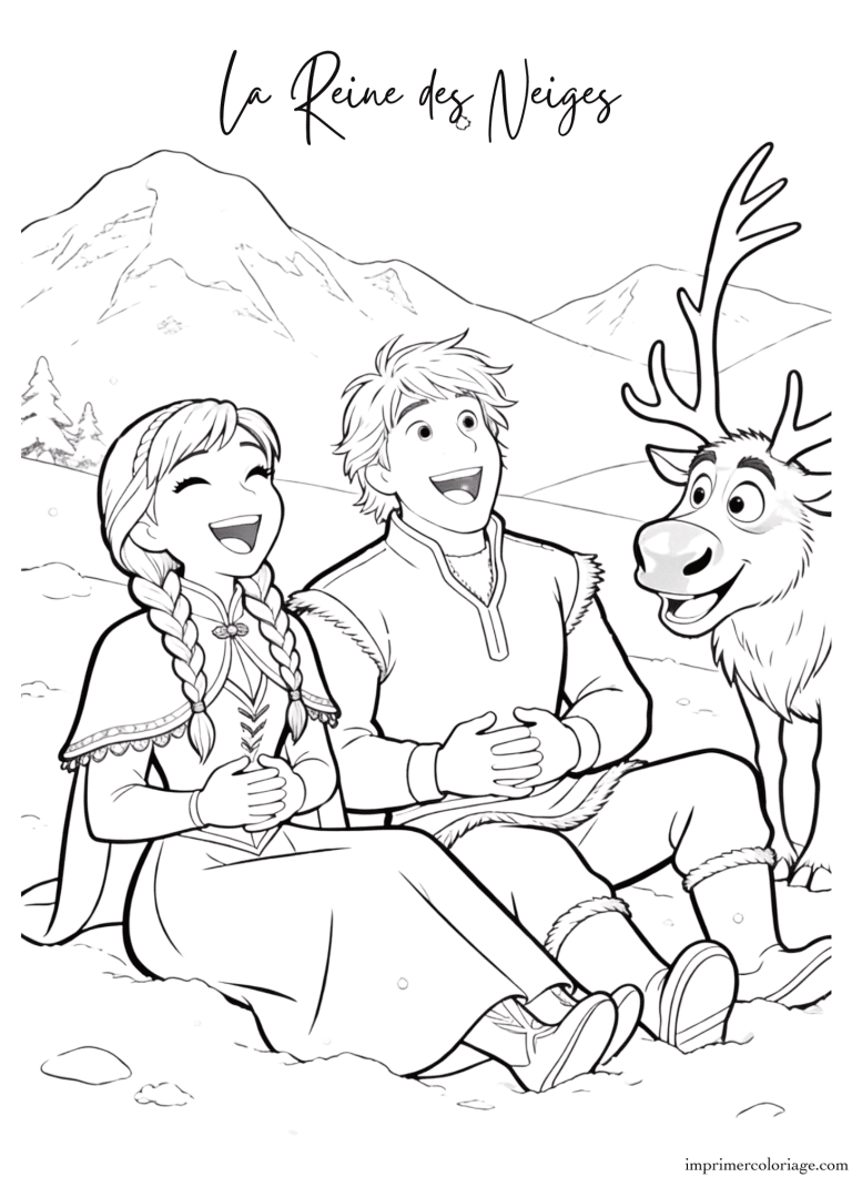 Coloriage magie la reine des neiges qui rigole - dessin gratuit &agrave; imprimer