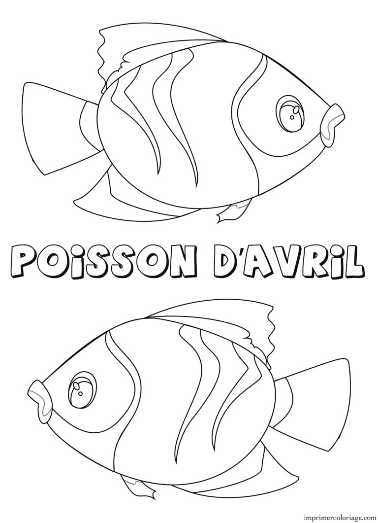 Coloriage poisson d’avril maternelle à imprimer Coloriage poisson d'avril maternelle - dessin gratuit à imprimer