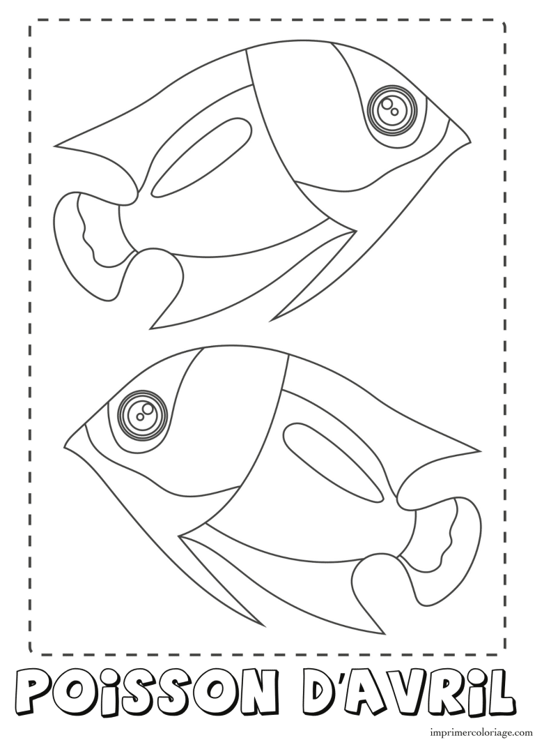 Coloriage poisson d’avril ocean à imprimer Coloriage poisson d'avril ocean - dessin gratuit à imprimer