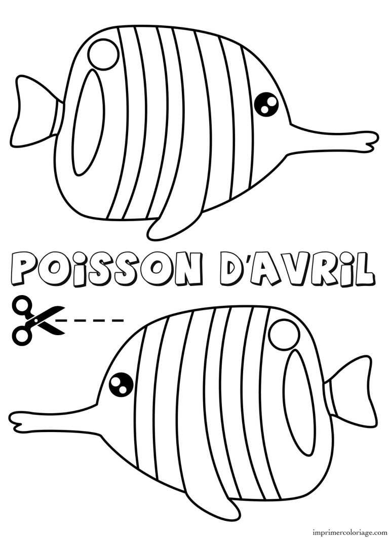 Coloriage poisson d’avril rigolo à imprimer Coloriage poisson d'avril rigolo - dessin gratuit à imprimer