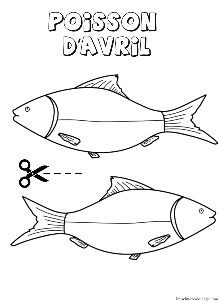 Coloriage poisson d’avril simple à imprimer Coloriage poisson d'avril simple - dessin gratuit à imprimer