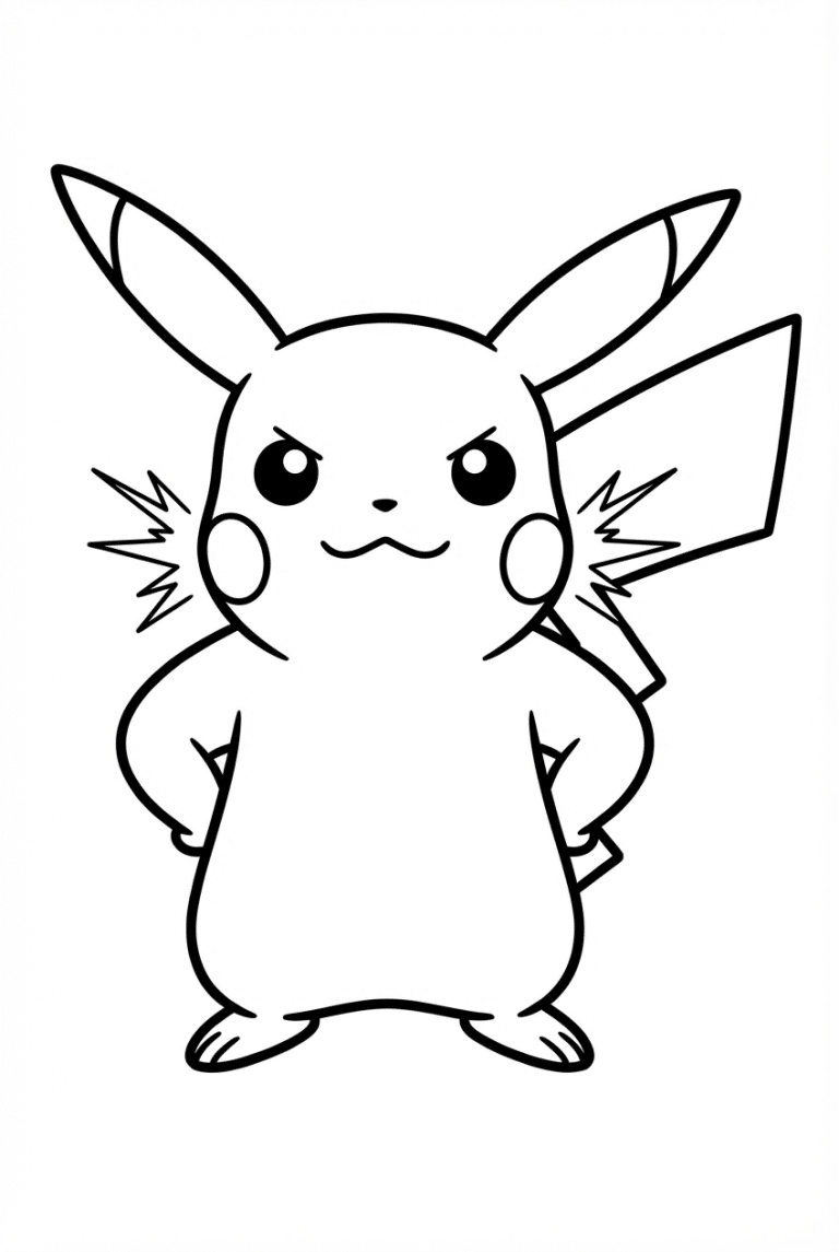 Pikachu Coloring Page - dessin gratuit &agrave; imprimer
