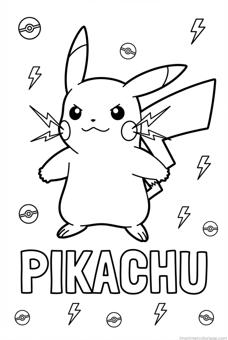 Pikachu Hero Coloring Page 3 - dessin gratuit &agrave; imprimer