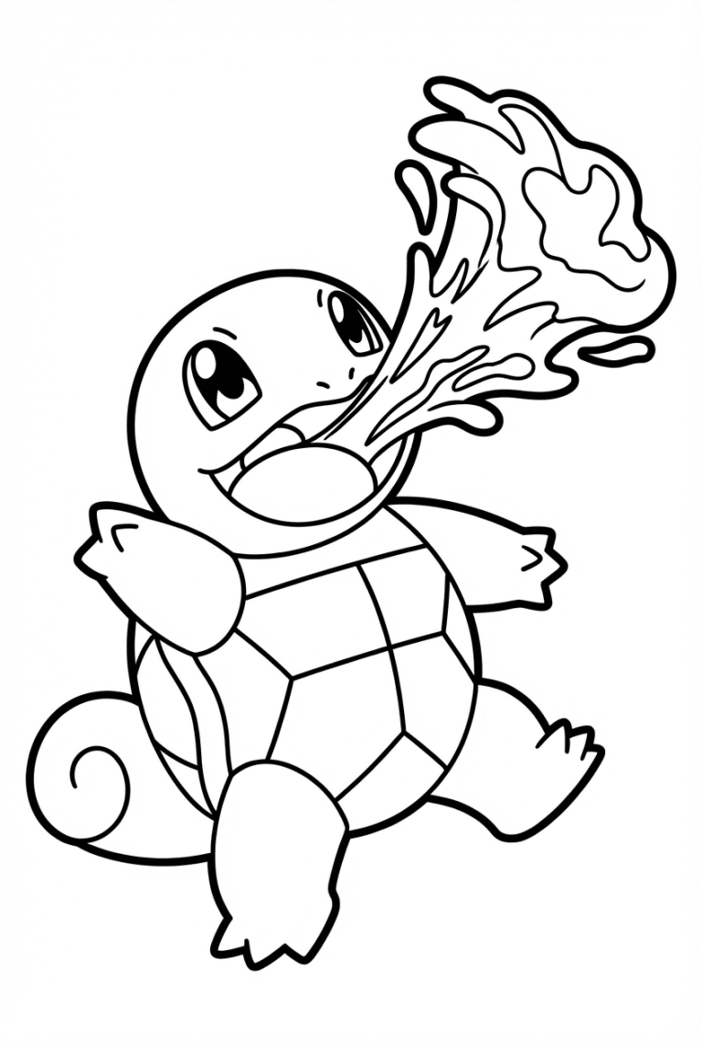 Squirtle Battle Coloring Page - dessin gratuit &agrave; imprimer