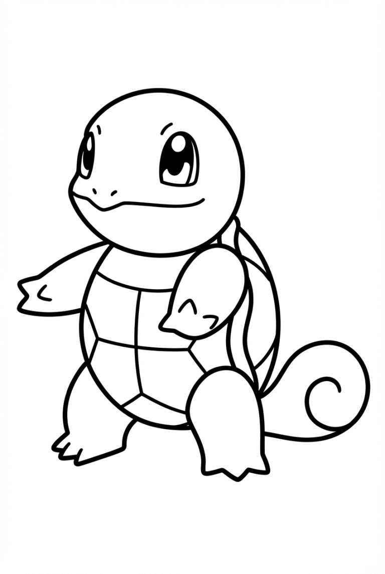 Squirtle Coloring Page - dessin gratuit &agrave; imprimer