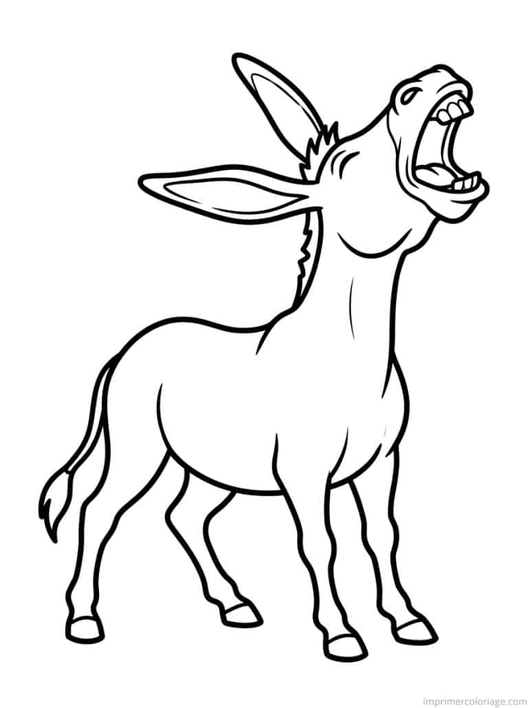 coloriage ane braie bouche - dessin gratuit &agrave; imprimer