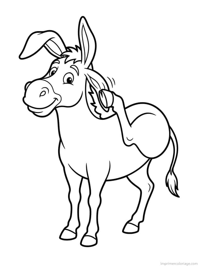 coloriage ane gratte oreille pied - dessin gratuit &agrave; imprimer
