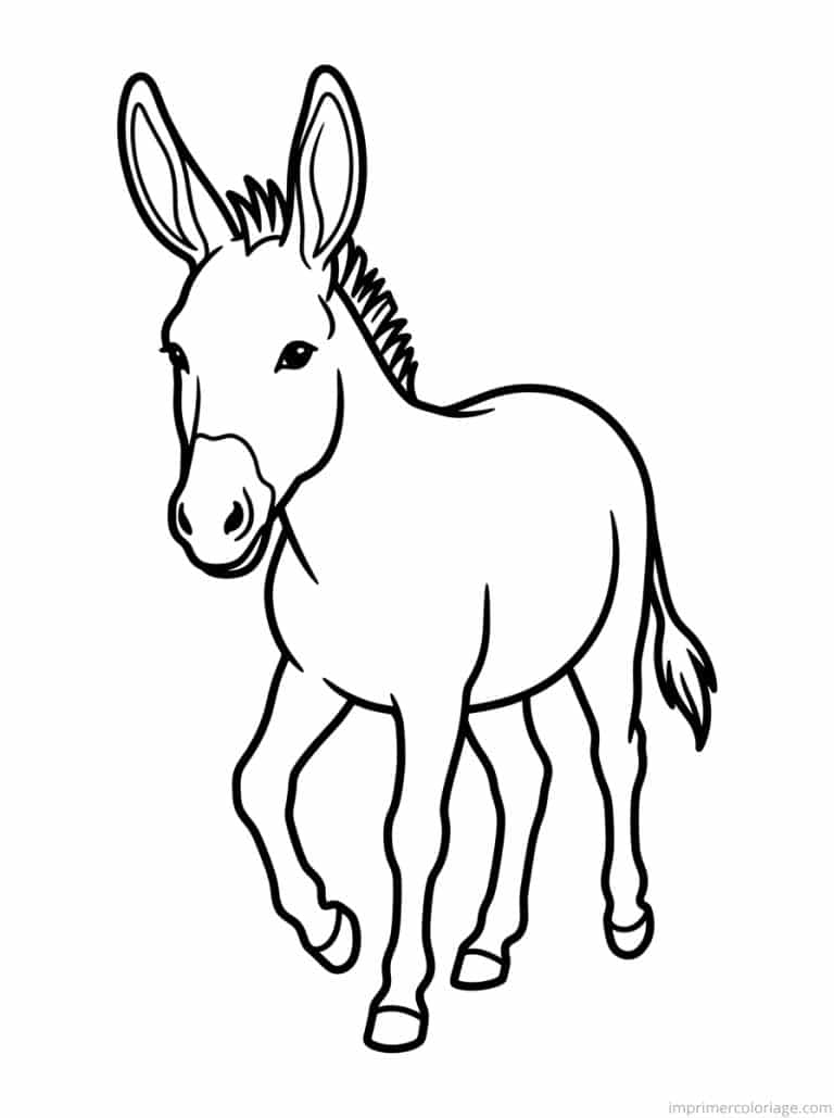 coloriage ane marche sabot - dessin gratuit &agrave; imprimer