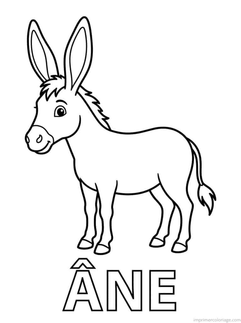 coloriage ane titre bas - dessin gratuit &agrave; imprimer