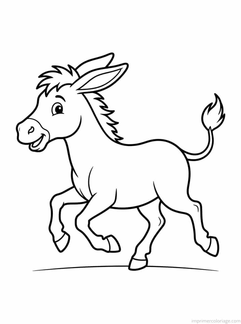 coloriage ane trot criniere - dessin gratuit &agrave; imprimer