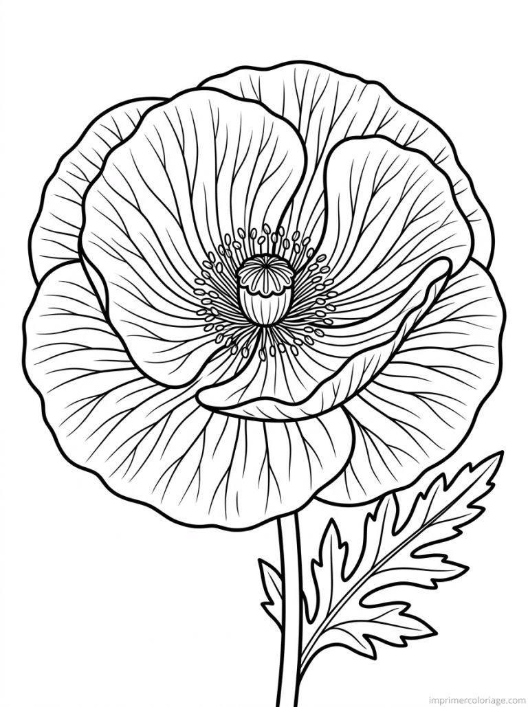 coloriage coquelicot botanique detail à imprimer coloriage coquelicot botanique detail - dessin gratuit à imprimer