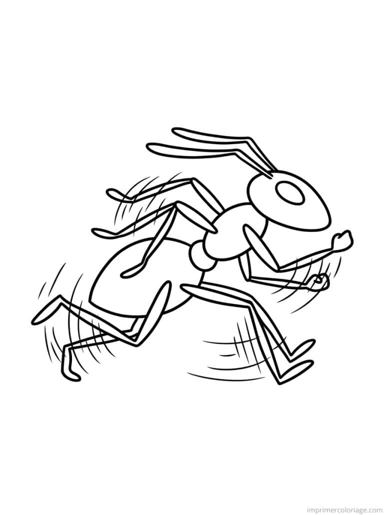 coloriage fourmi court vite - dessin gratuit &agrave; imprimer