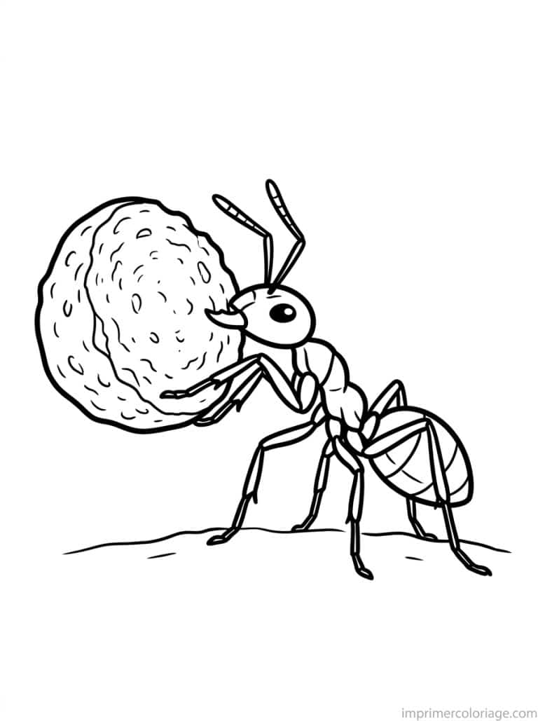 coloriage fourmi porte miette pain - dessin gratuit &agrave; imprimer