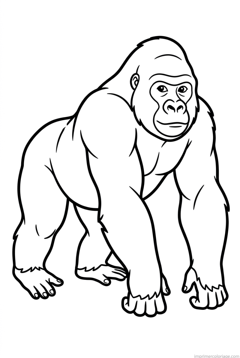 coloriage gorille marche knuckles - dessin gratuit &agrave; imprimer