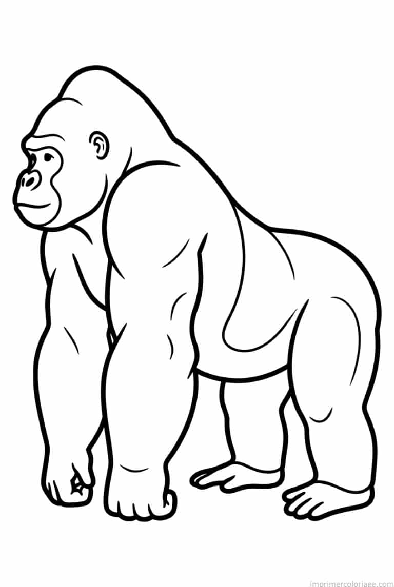 coloriage gorille profil knuckles - dessin gratuit &agrave; imprimer