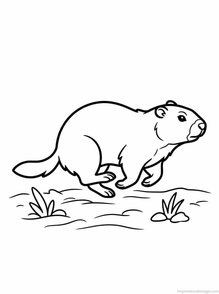 coloriage marmotte court vite - dessin gratuit &agrave; imprimer