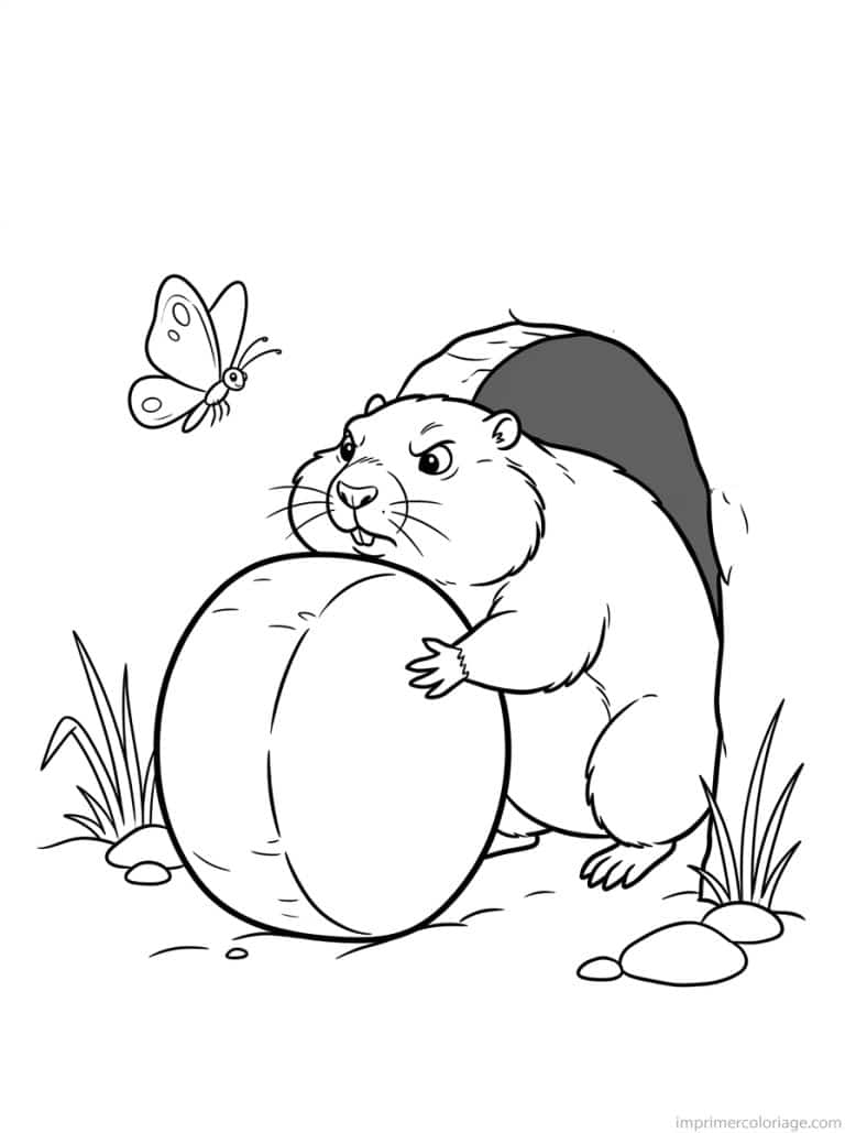 coloriage marmotte cute fromage terrier - dessin gratuit &agrave; imprimer