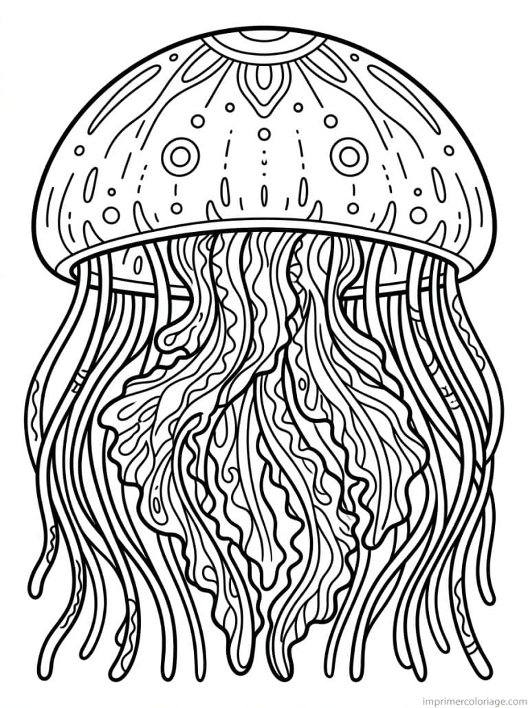coloriage meduse portrait cloche - dessin gratuit &agrave; imprimer