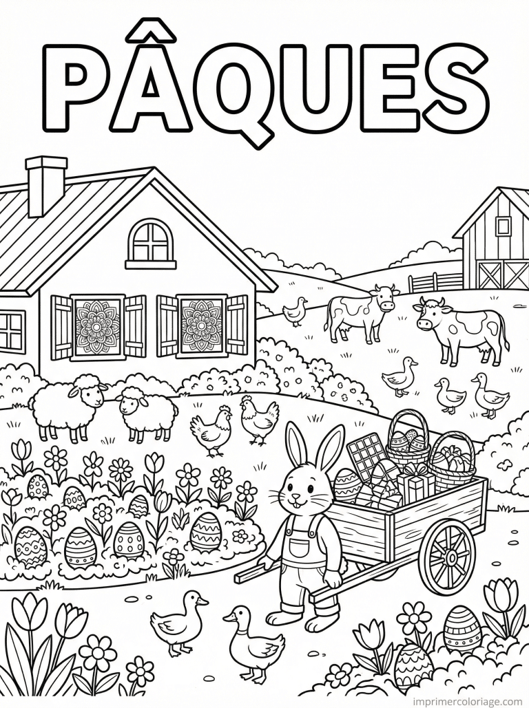 coloriage paques ce1 ferme lapin oeufs à imprimer coloriage paques ce1 ferme lapin oeufs - dessin gratuit à imprimer