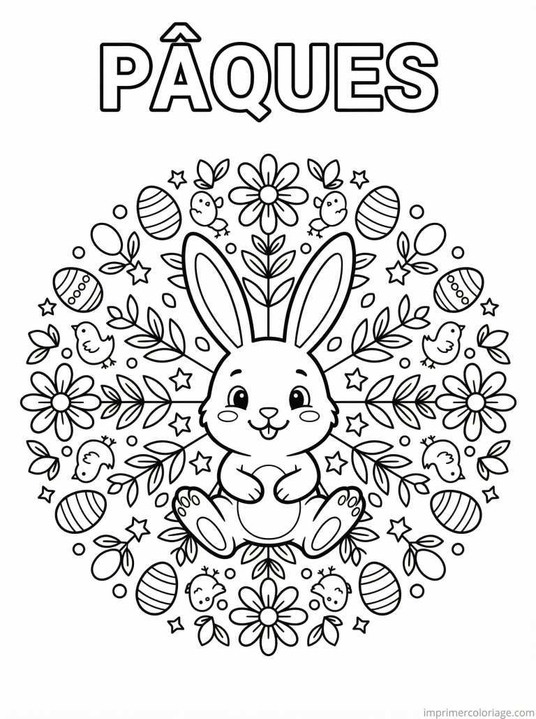 coloriage paques ce1 lapin mandala circulaire à imprimer coloriage paques ce1 lapin mandala circulaire - dessin gratuit à imprimer