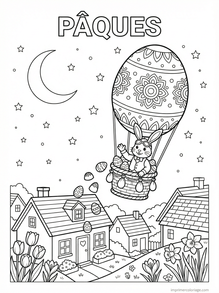 coloriage paques ce1 lapin montgolfiere mandala à imprimer coloriage paques ce1 lapin montgolfiere mandala - dessin gratuit à imprimer