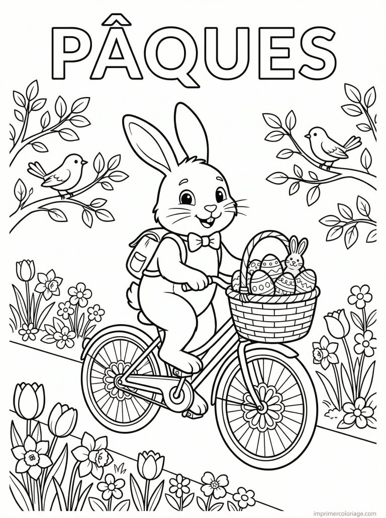 coloriage paques ce1 lapin velo livraison à imprimer coloriage paques ce1 lapin velo livraison - dessin gratuit à imprimer
