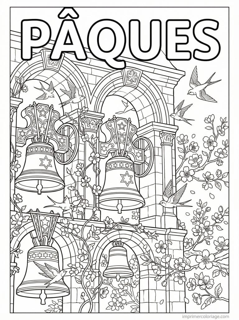 coloriage paques cp cloches clocher details 2 à imprimer coloriage paques cp cloches clocher details 2 - dessin gratuit à imprimer