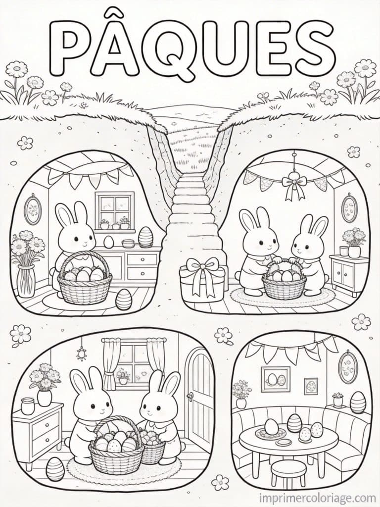 coloriage paques cp terrier lapin maison à imprimer coloriage paques cp terrier lapin maison - dessin gratuit à imprimer