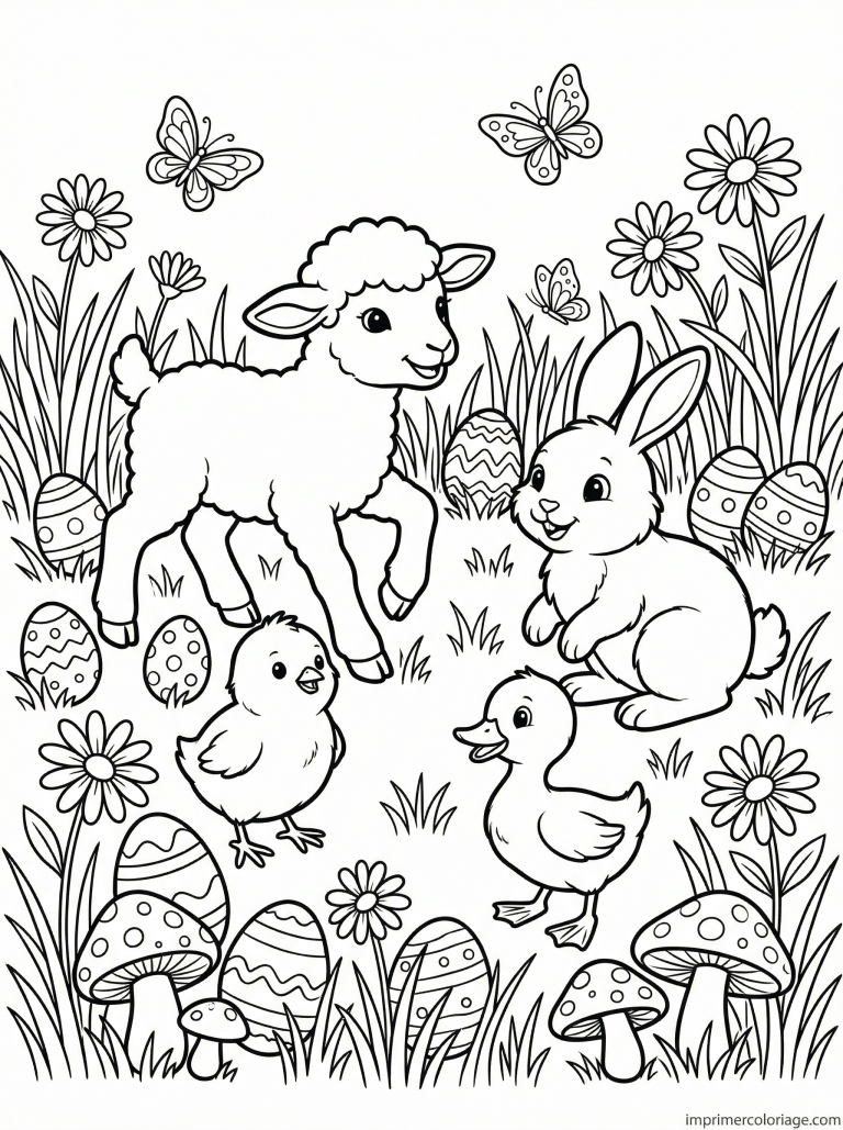 coloriage paques gs animaux prairie oeufs à imprimer coloriage paques gs animaux prairie oeufs - dessin gratuit à imprimer