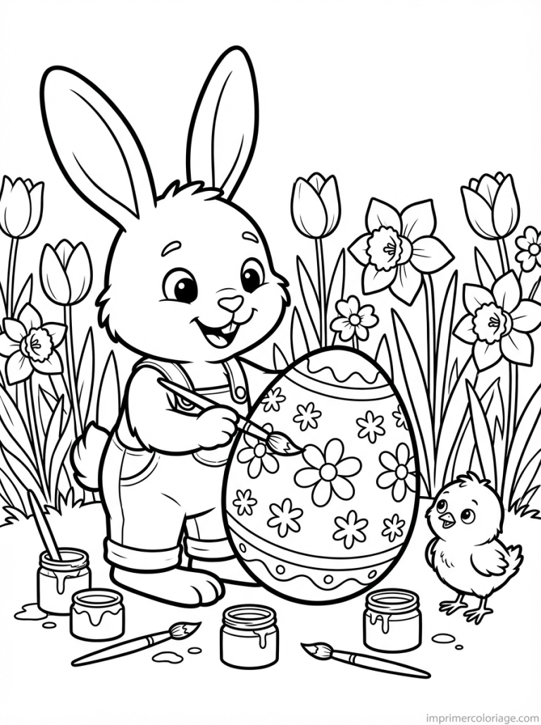 coloriage paques ms lapin peint oeuf à imprimer coloriage paques ms lapin peint oeuf - dessin gratuit à imprimer