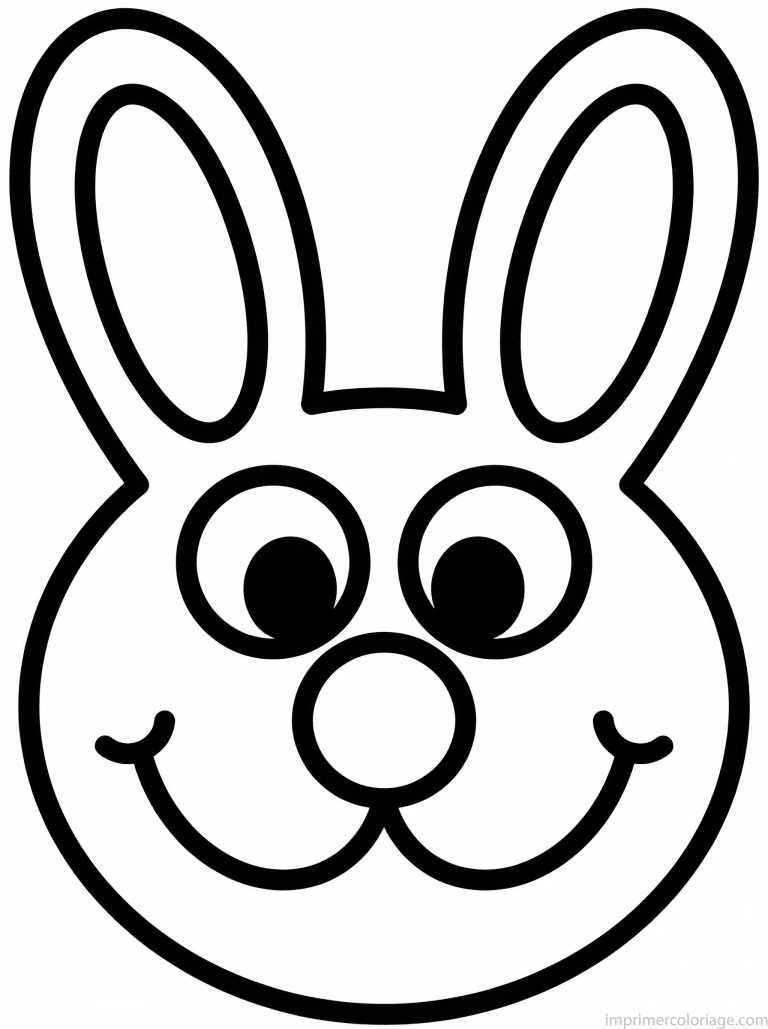 coloriage paques ps facile lapin souriant yeux ronds à imprimer coloriage paques ps facile lapin souriant yeux ronds - dessin gratuit à imprimer