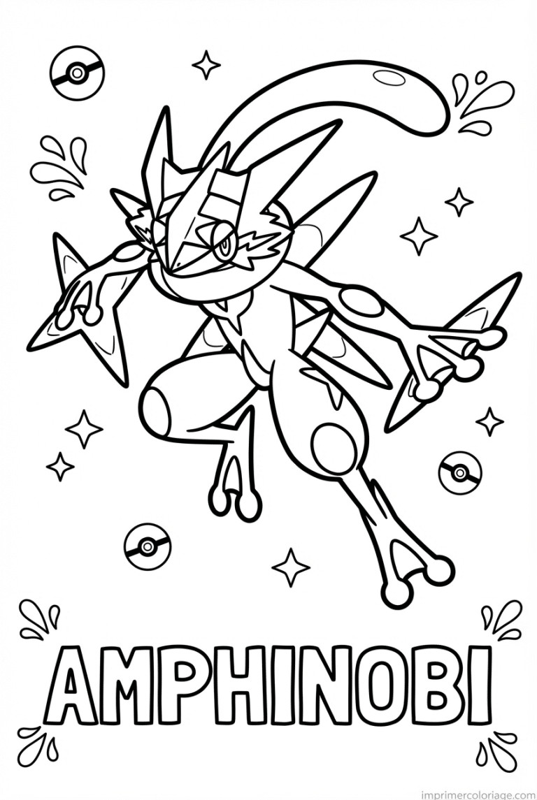 coloriage pokemon amphinobi ninja de leau - dessin gratuit &agrave; imprimer