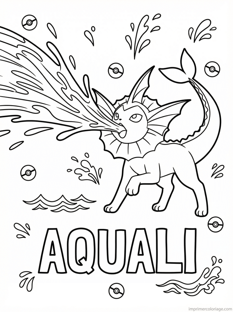 coloriage pokemon aquali pistolet eau - dessin gratuit &agrave; imprimer