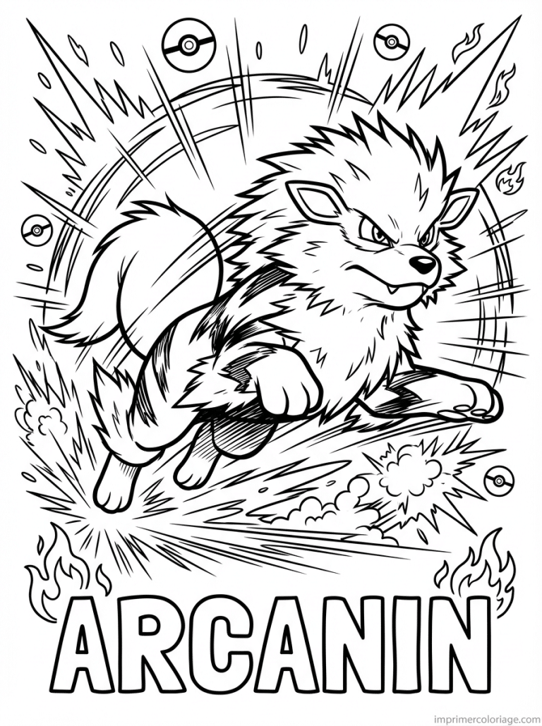 coloriage pokemon arcanin vitesse extreme - dessin gratuit &agrave; imprimer