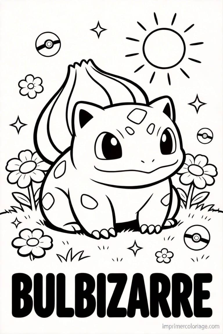 coloriage pokemon bulbizarre absorbe soleil - dessin gratuit &agrave; imprimer