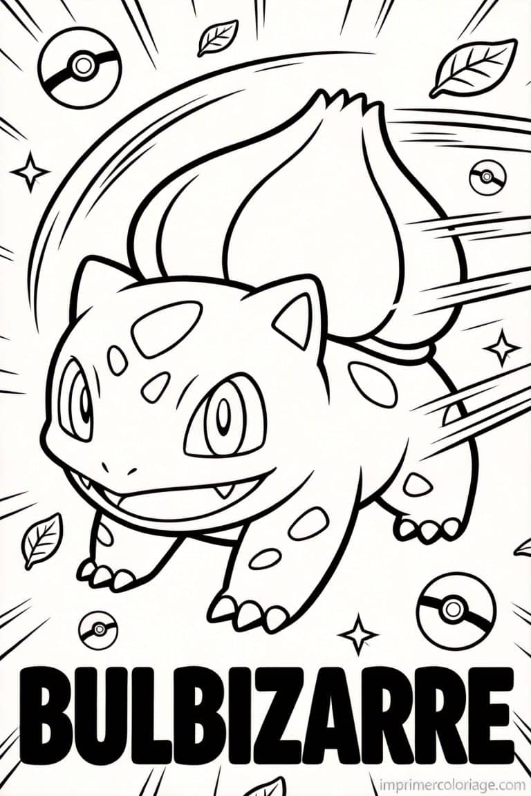 coloriage pokemon bulbizarre charge tete 1 - dessin gratuit &agrave; imprimer