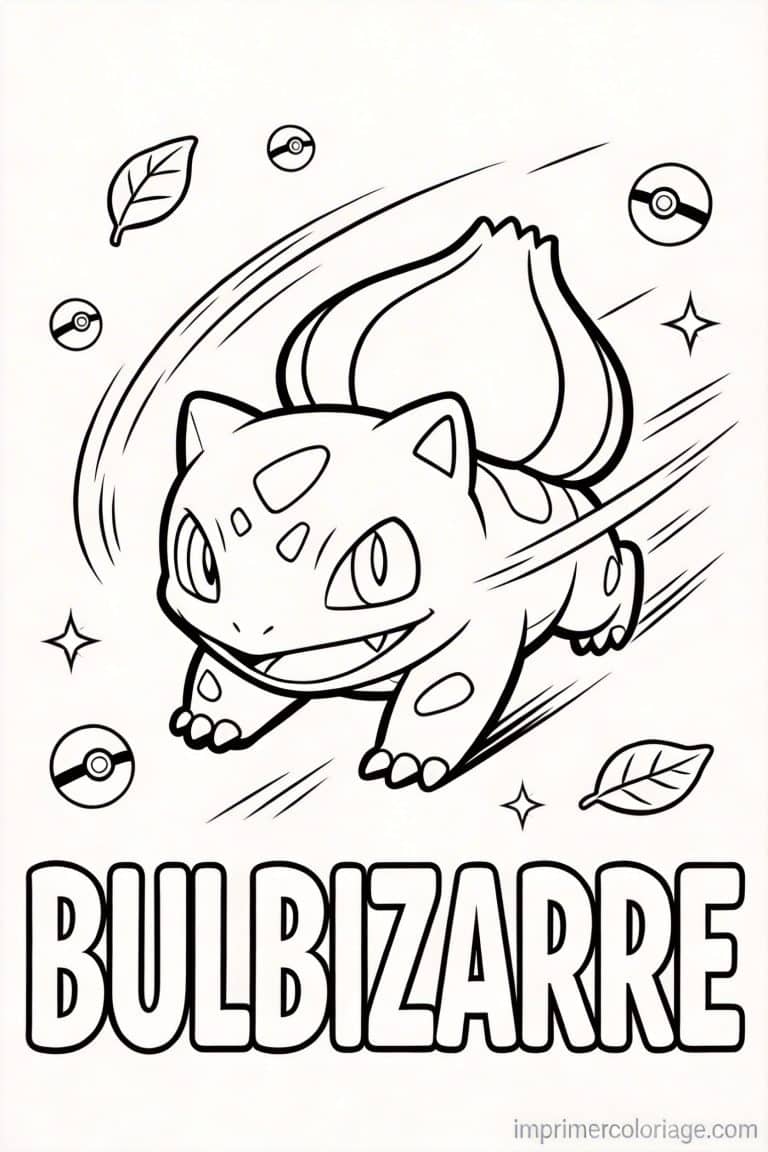 coloriage pokemon bulbizarre charge tete - dessin gratuit &agrave; imprimer