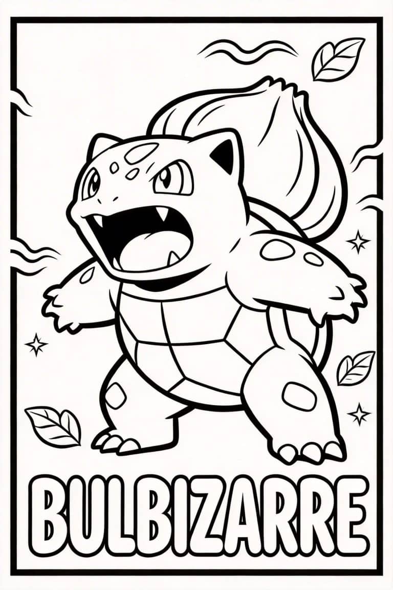 coloriage pokemon bulbizarre cri de guerre - dessin gratuit &agrave; imprimer