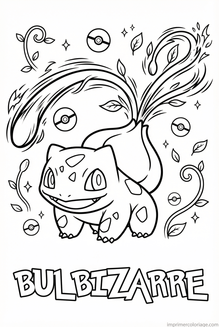 coloriage pokemon bulbizarre fouet lianes - dessin gratuit &agrave; imprimer
