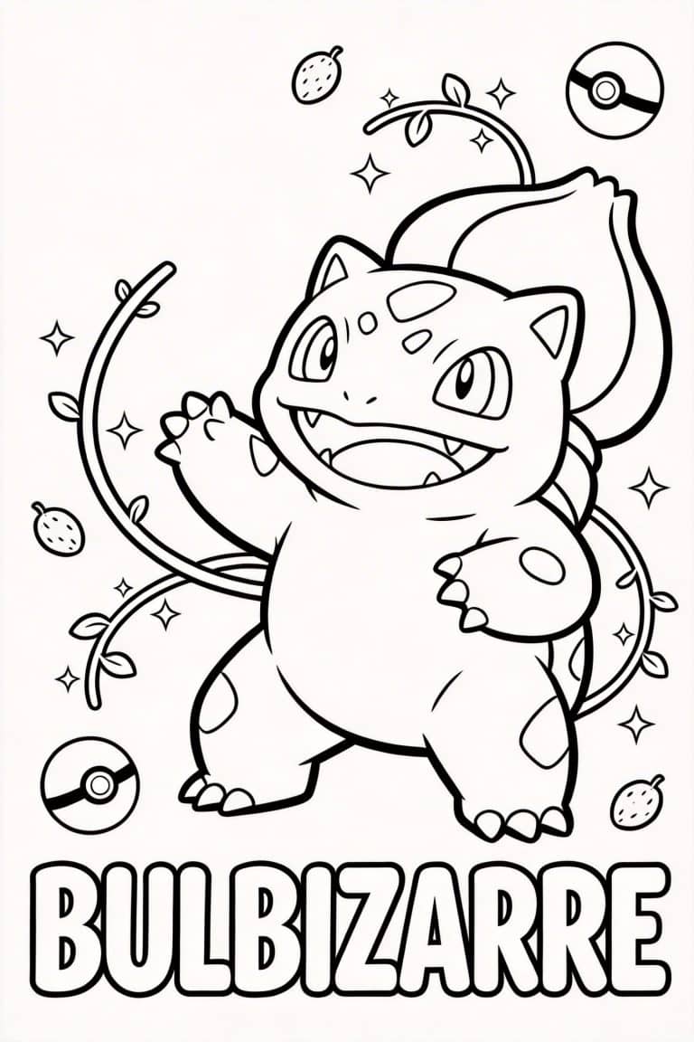 coloriage pokemon bulbizarre graine parasite - dessin gratuit &agrave; imprimer
