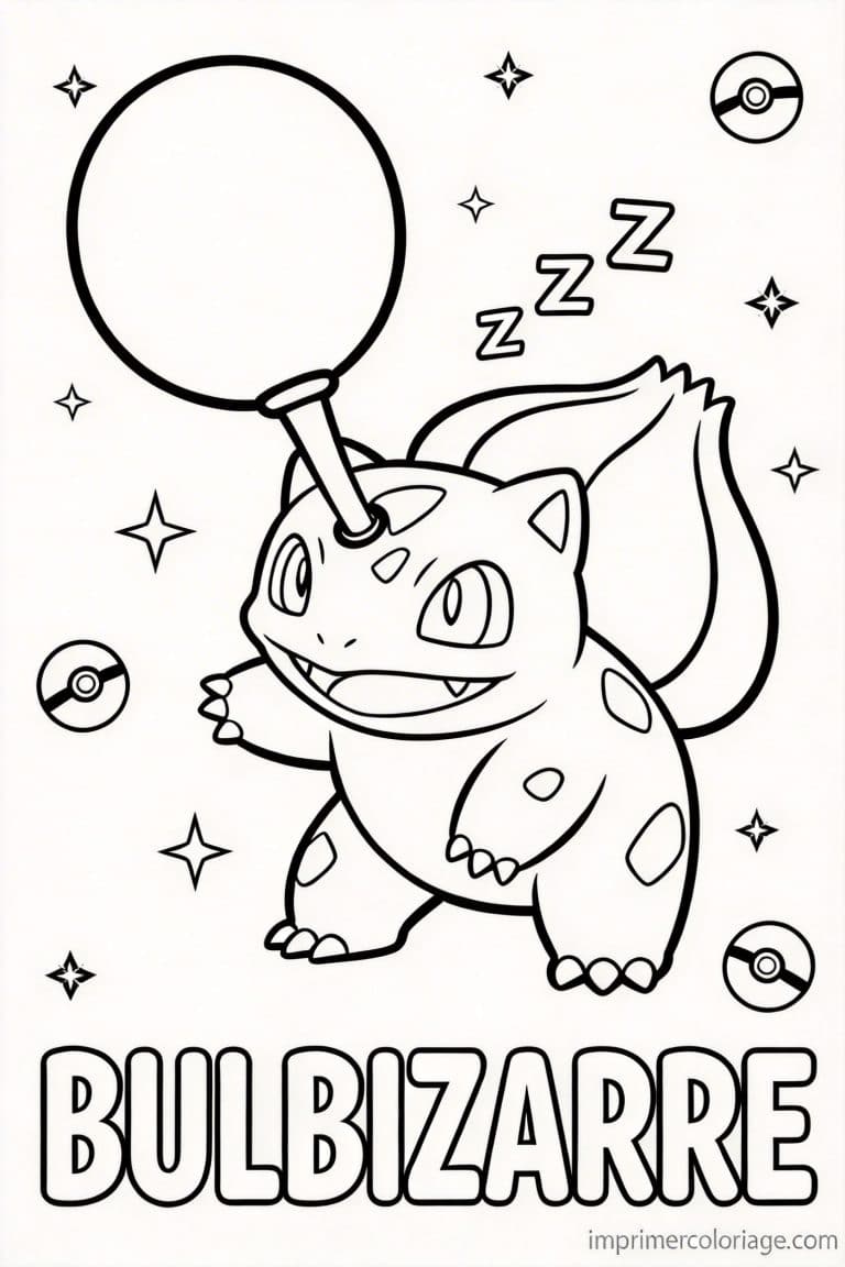 coloriage pokemon bulbizarre poudre sommeil - dessin gratuit &agrave; imprimer