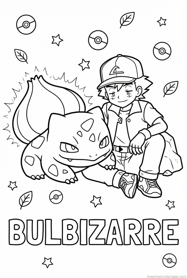 coloriage pokemon bulbizarre repos apres combat - dessin gratuit &agrave; imprimer