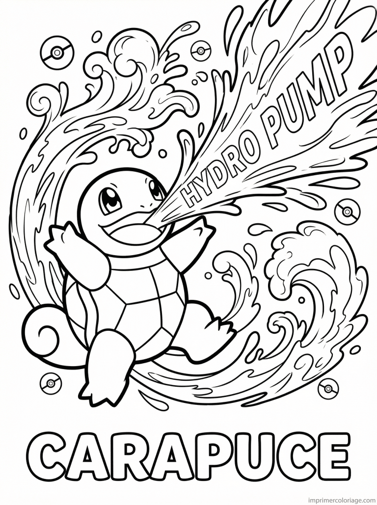 coloriage pokemon carapuce hydrocanon - dessin gratuit &agrave; imprimer