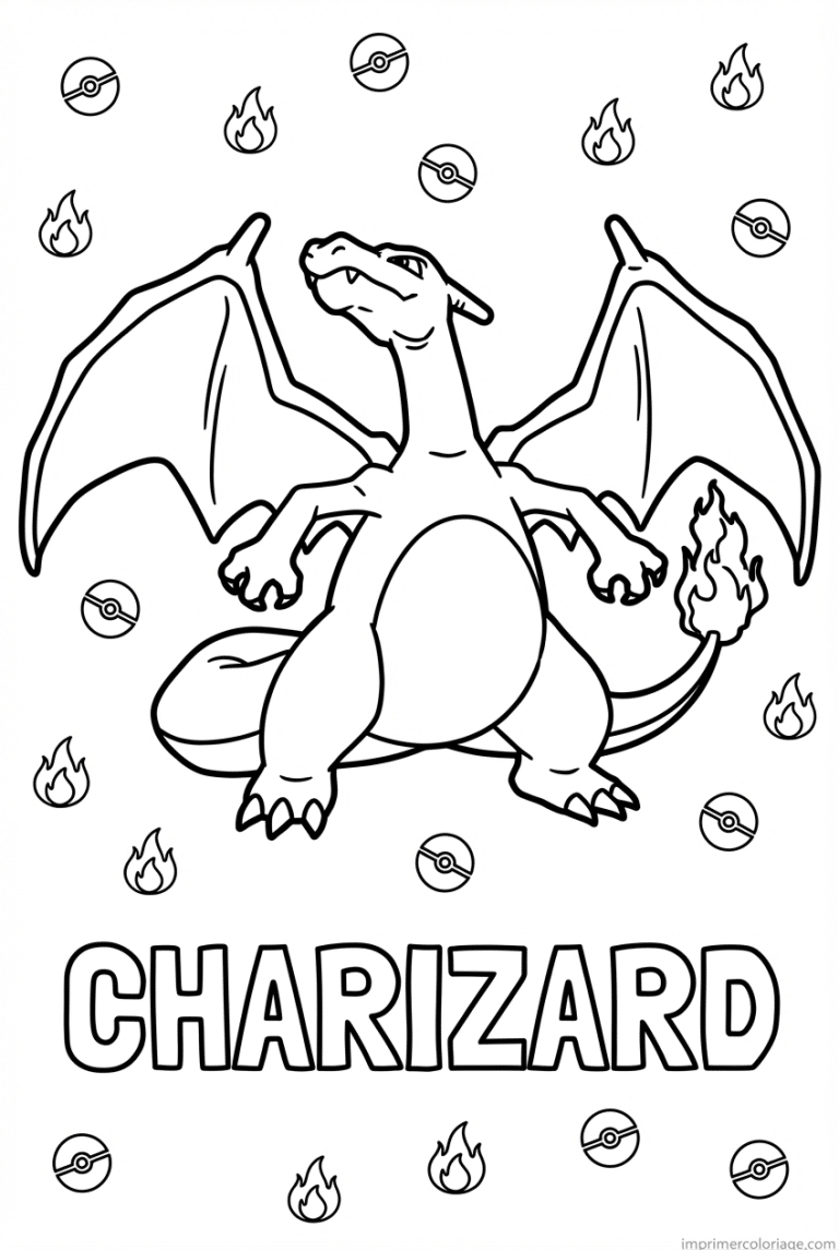 coloriage pokemon dracaufeu ailes deployees - dessin gratuit &agrave; imprimer