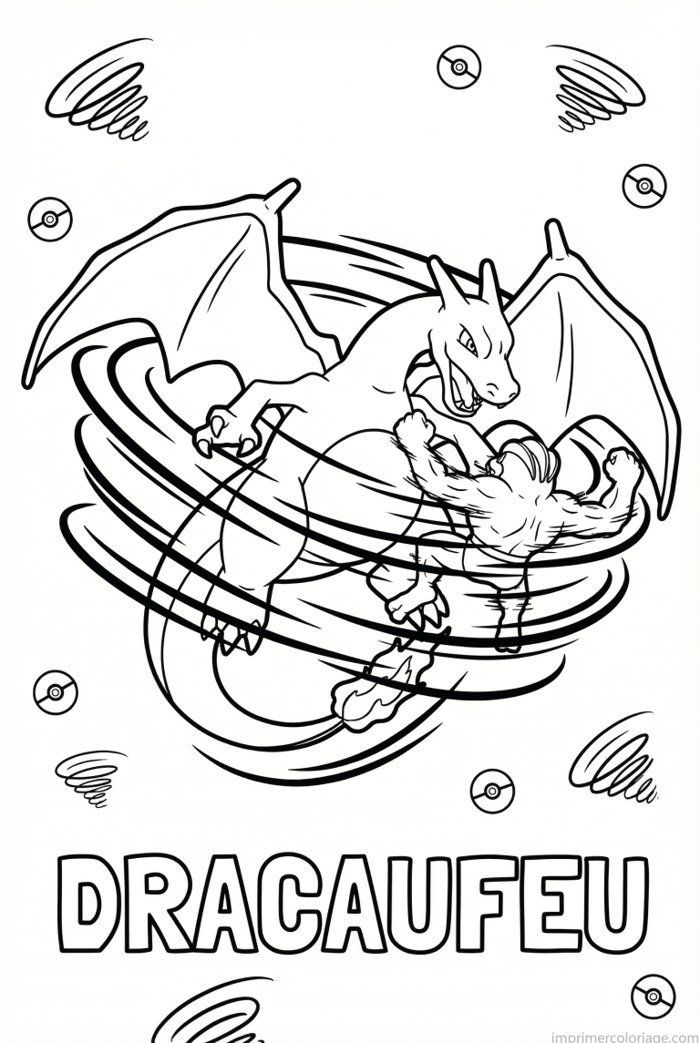 coloriage pokemon dracaufeu lancer sismique - dessin gratuit &agrave; imprimer
