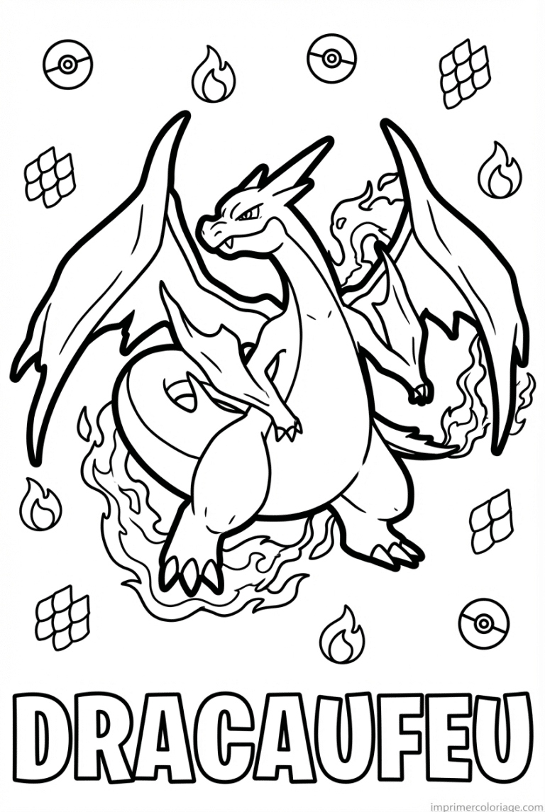 coloriage pokemon dracaufeu mega x flammes bleues - dessin gratuit &agrave; imprimer