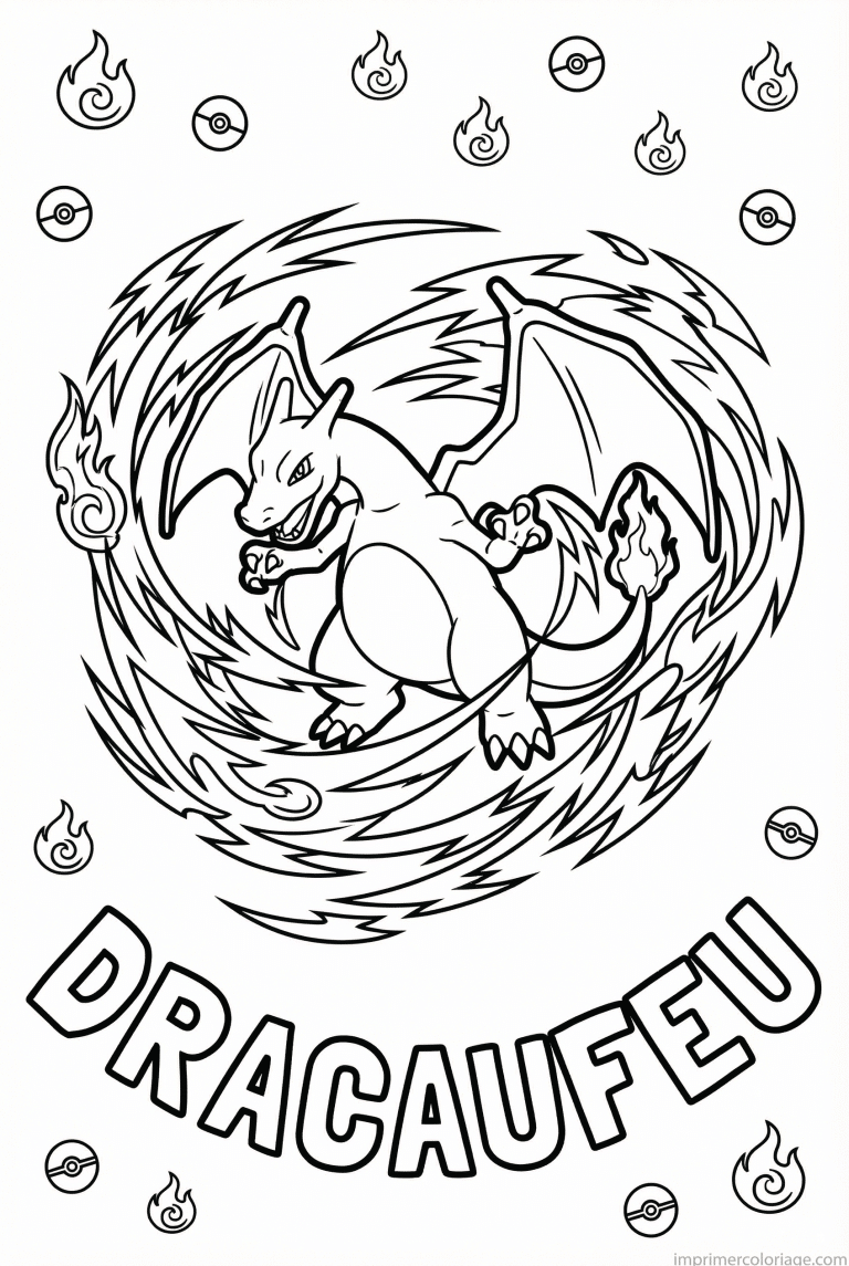 coloriage pokemon dracaufeu tranche tourbillon - dessin gratuit &agrave; imprimer