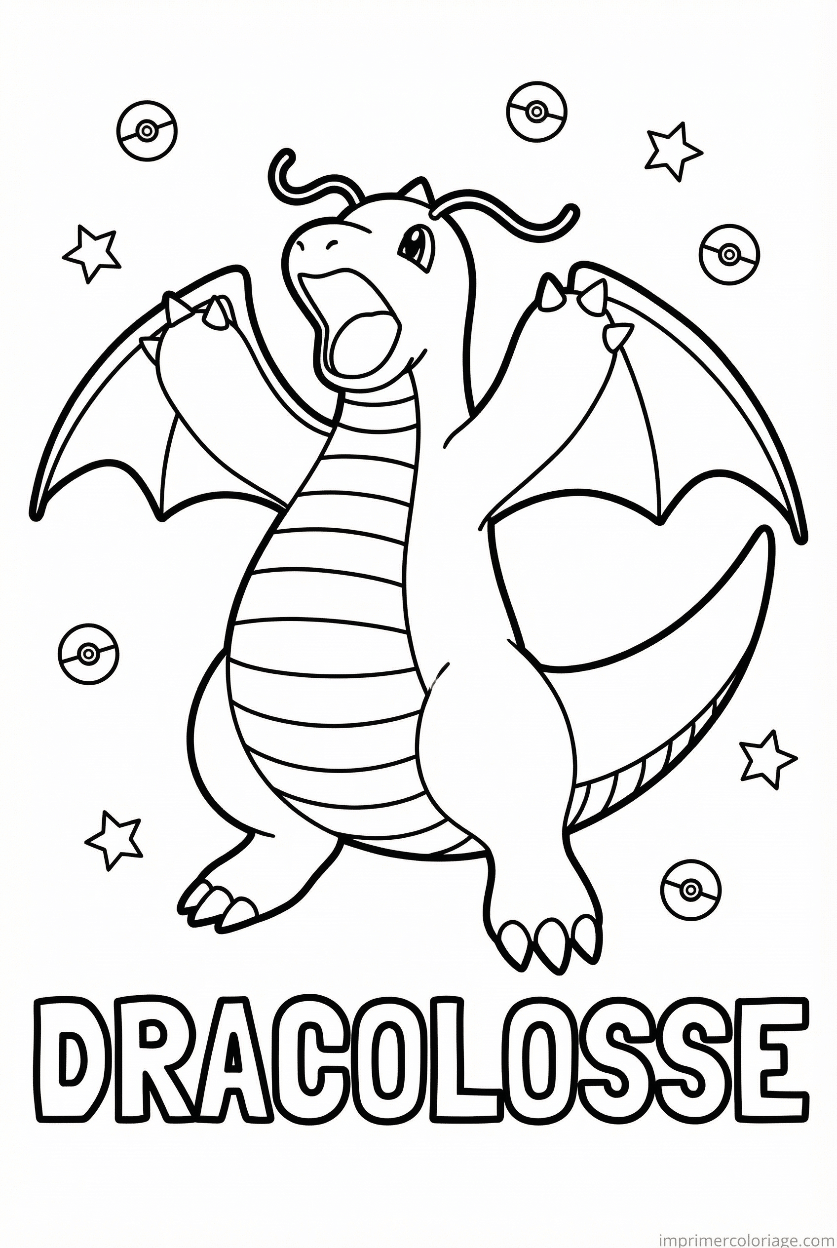 Coloriage Dracolosse Imprimez Les Tous Coloriage Pokemon