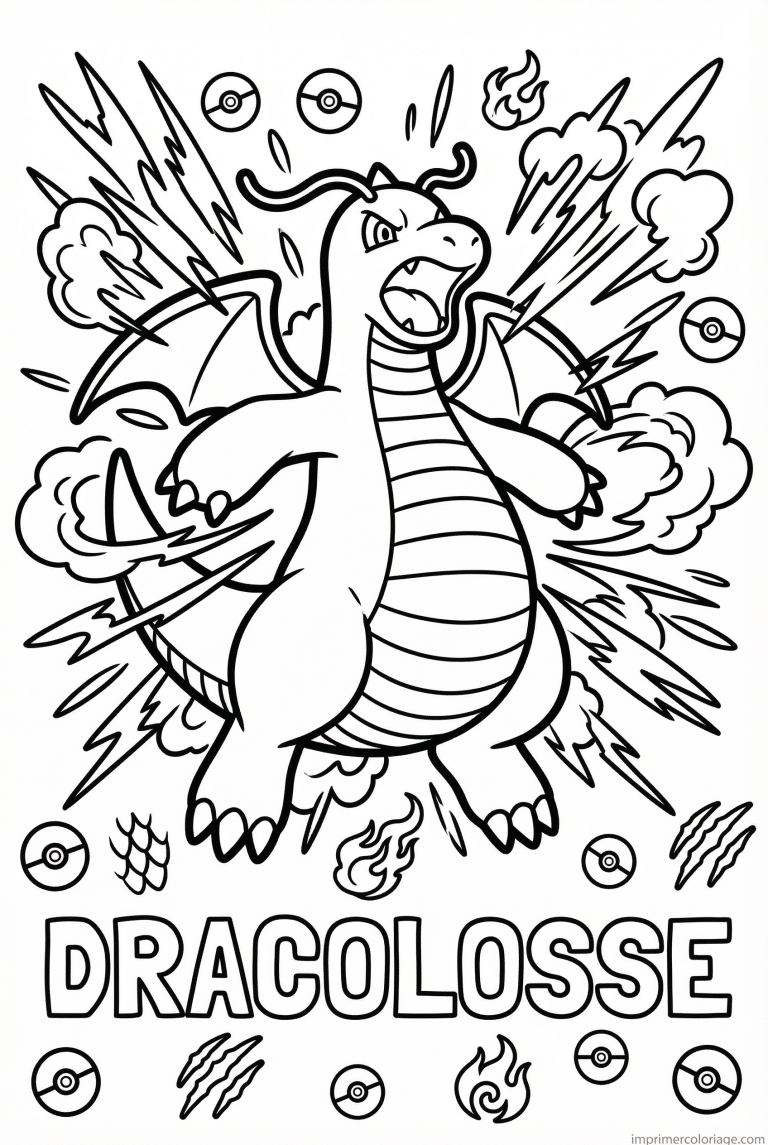 coloriage pokemon dracolosse colere dragon - dessin gratuit &agrave; imprimer