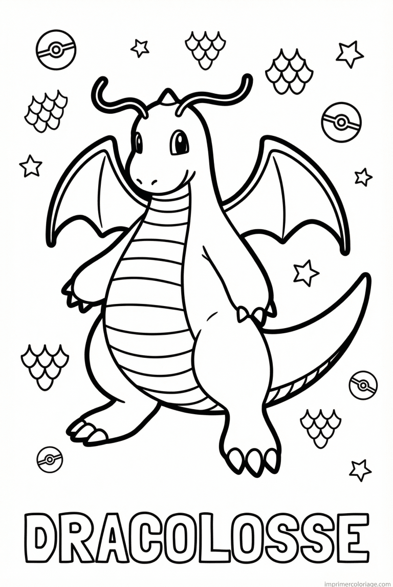 Coloriage Dracolosse Imprimez Les Tous Coloriage Pokemon